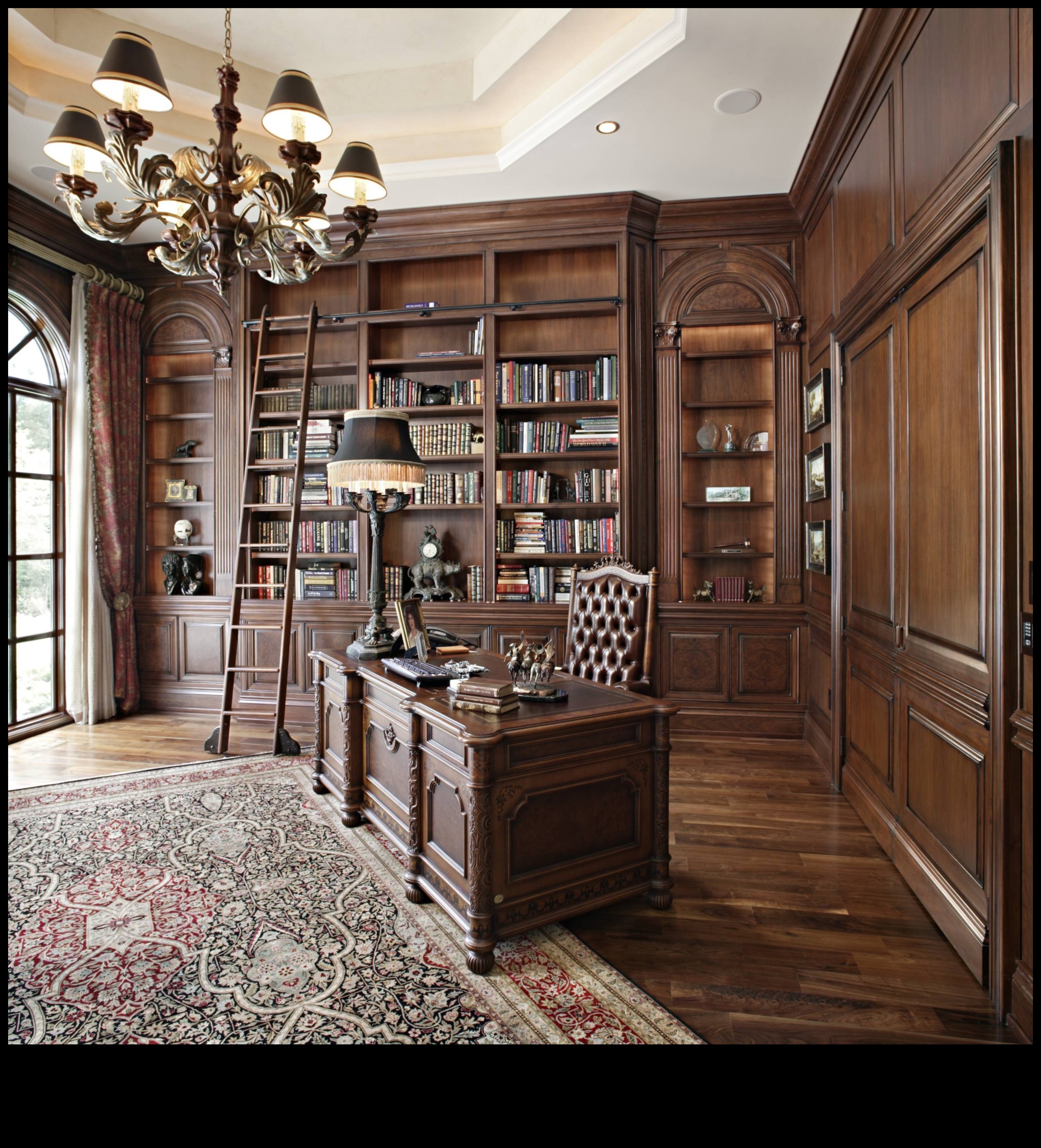 Decor de birou victorian cu eleganță antică